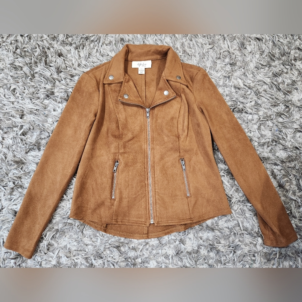 Brown Suede Moto Jacket